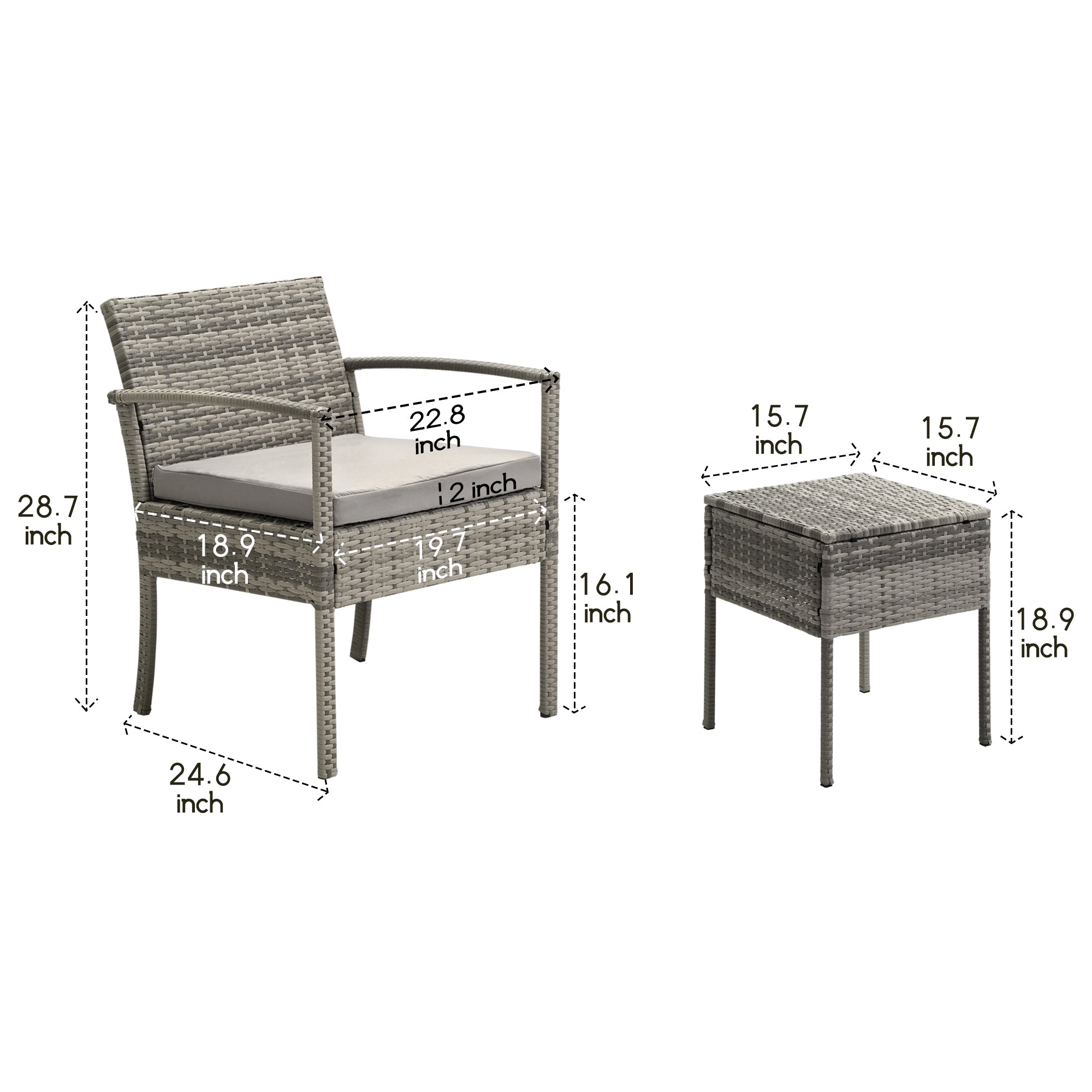 Luxurious Outdoor 3-Piece Polyethylene (PE) Wicker Rattan Sectional Sofa Furniture Set with Washable and Comfortable High-Density Fabric Cushions in Brown Color