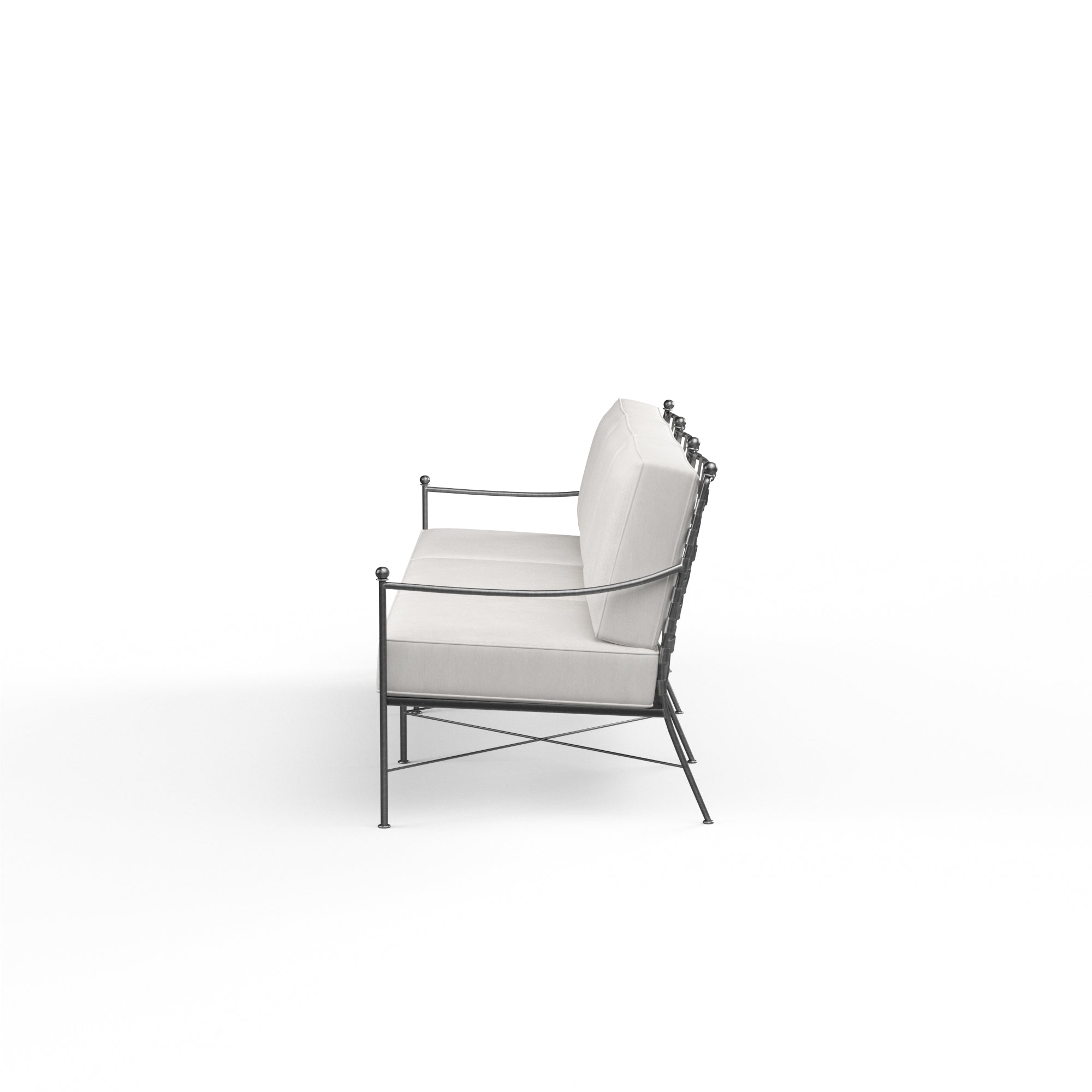 Provence Outdoor Sofa: Weather-Resistant Wrought Iron with Timeless Elegance