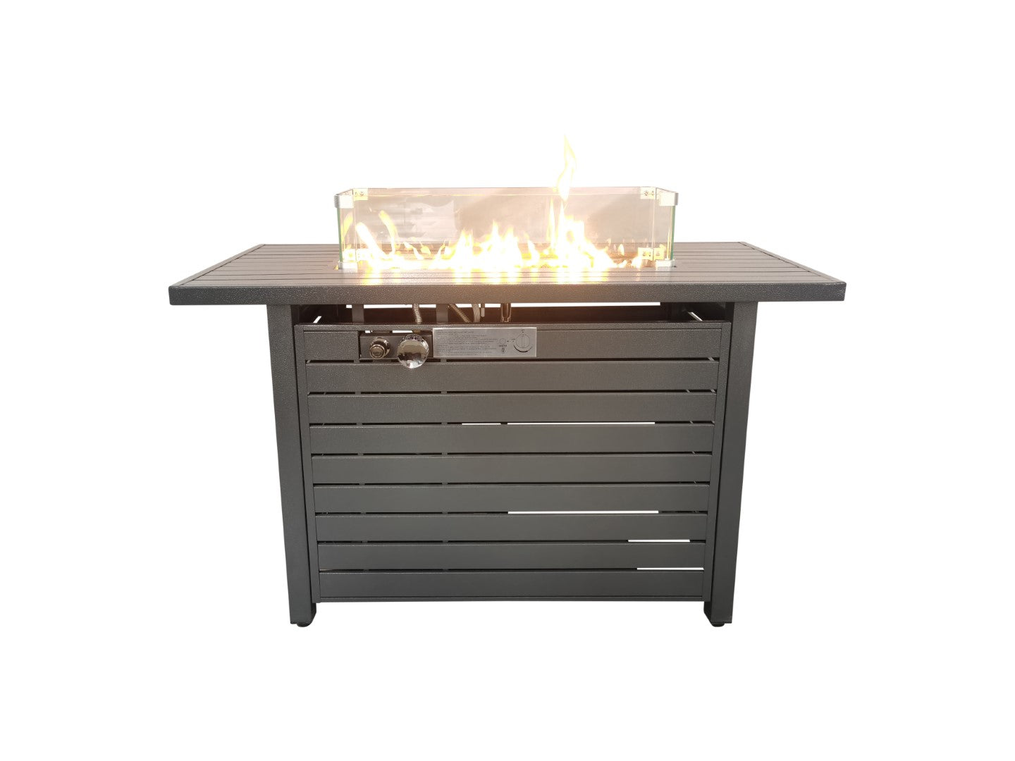24-Inch Steel Propane Outdoor Fire Pit Table with Lid, Protective Cover, Decorative Rocks, and Glass Beads - Weather-Resistant Patio Fire Pit for Cozy Gatherings