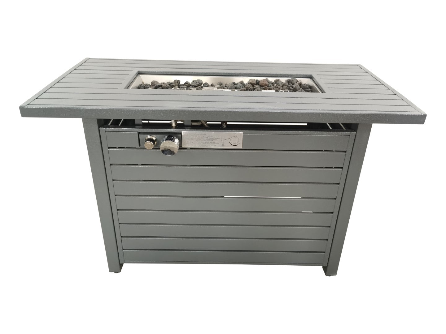 24-Inch Steel Propane Outdoor Fire Pit Table with Lid, Protective Cover, Decorative Rocks, and Glass Beads - Weather-Resistant Patio Fire Pit for Cozy Gatherings