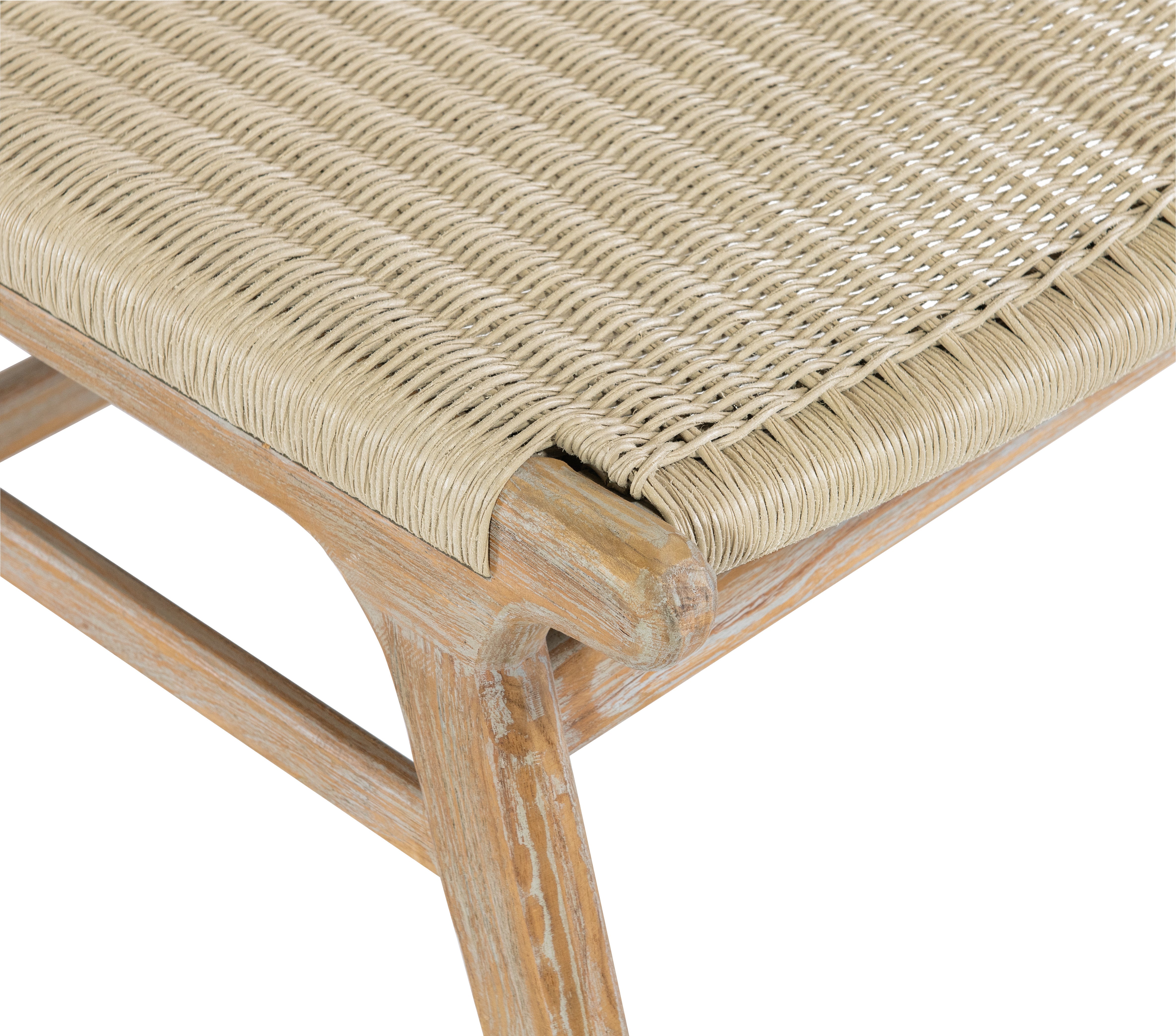 Sedona Armless Outdoor Dining Chair - Featuring a Rustic and Elegant Style with Weathered Teak Finish and Durable Resin Weave Design