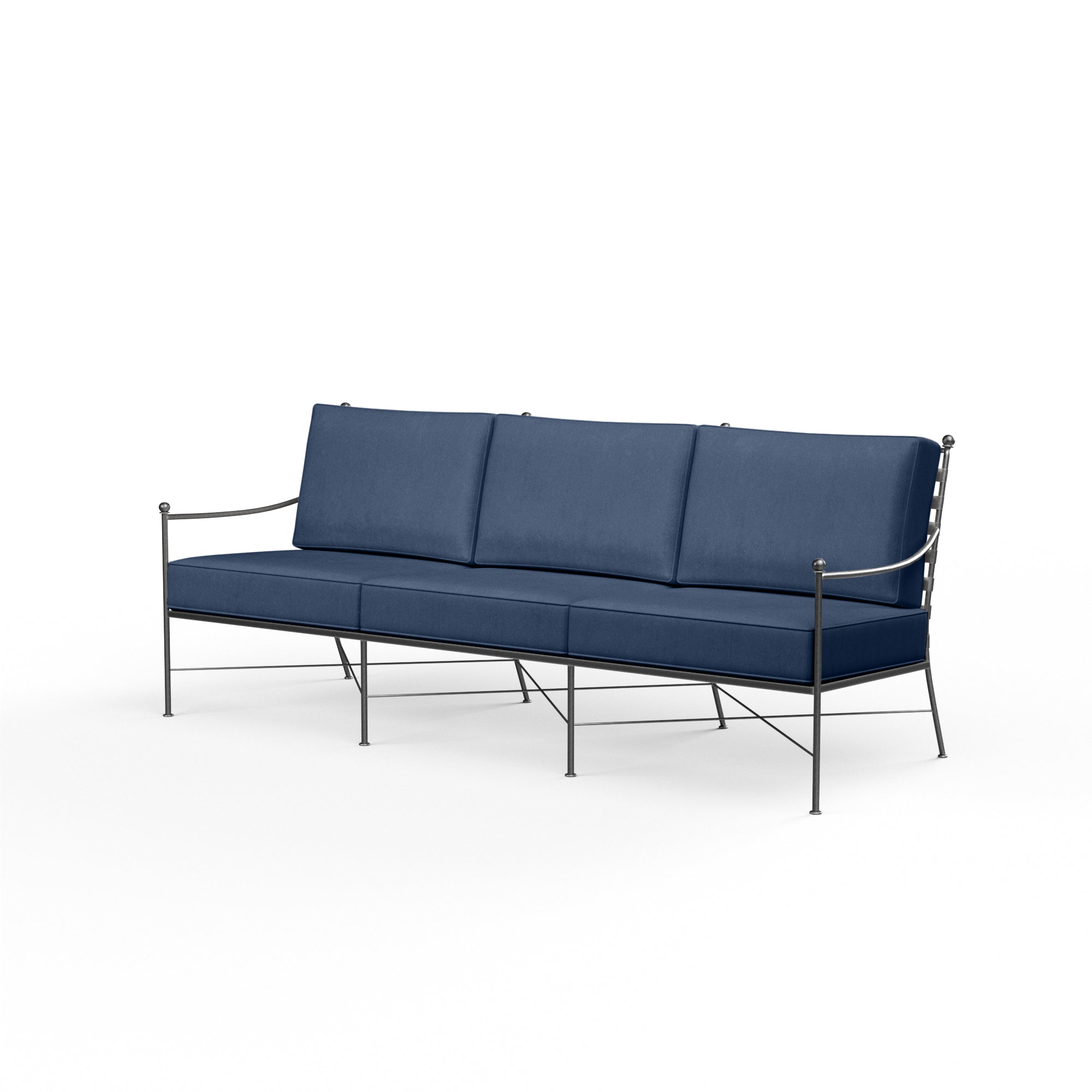 Provence Outdoor Sofa: Weather-Resistant Wrought Iron with Timeless Elegance