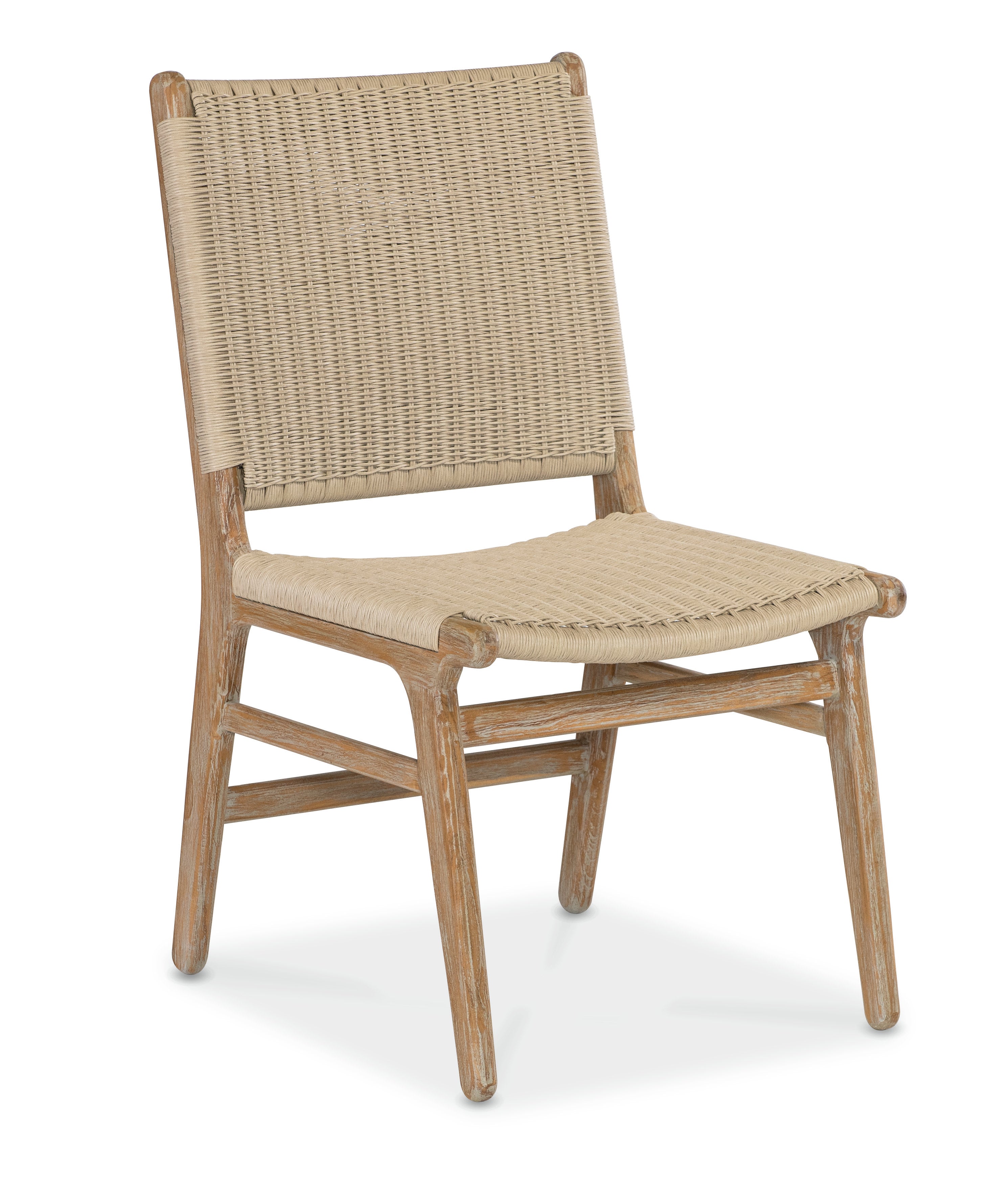 Sedona Armless Dining Chair - Rustic Elegance, Weathered Teak Finish & Durable Resin Weave Design