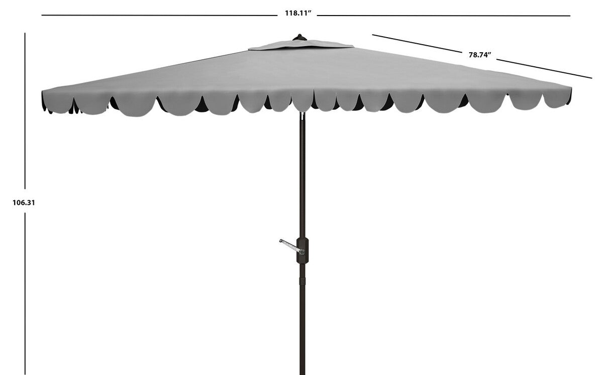 Venice 6.5 X 10 Feet Rectangular Outdoor Crank Market Umbrella - A Sophisticated Shading Solution for Modern Outdoor Spaces