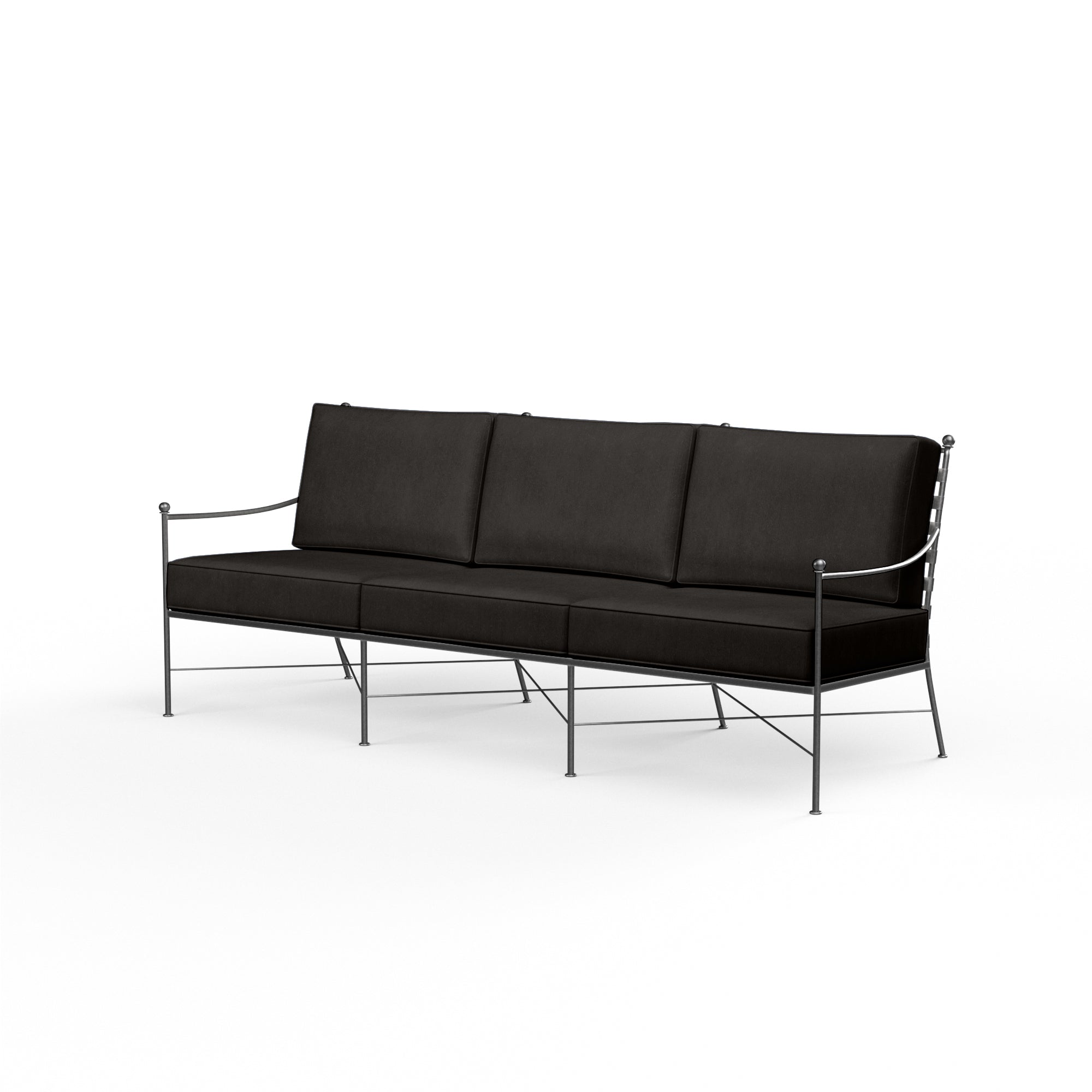 Provence Outdoor Sofa: Weather-Resistant Wrought Iron with Timeless Elegance