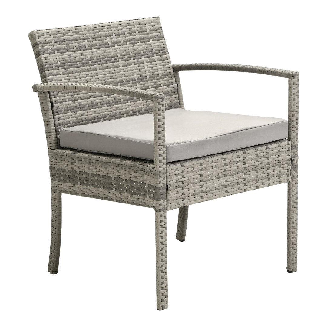 Outdoor 3-Piece PE Wicker Furniture Set, Brown Rattan Sectional Sofa with Washable Cushions