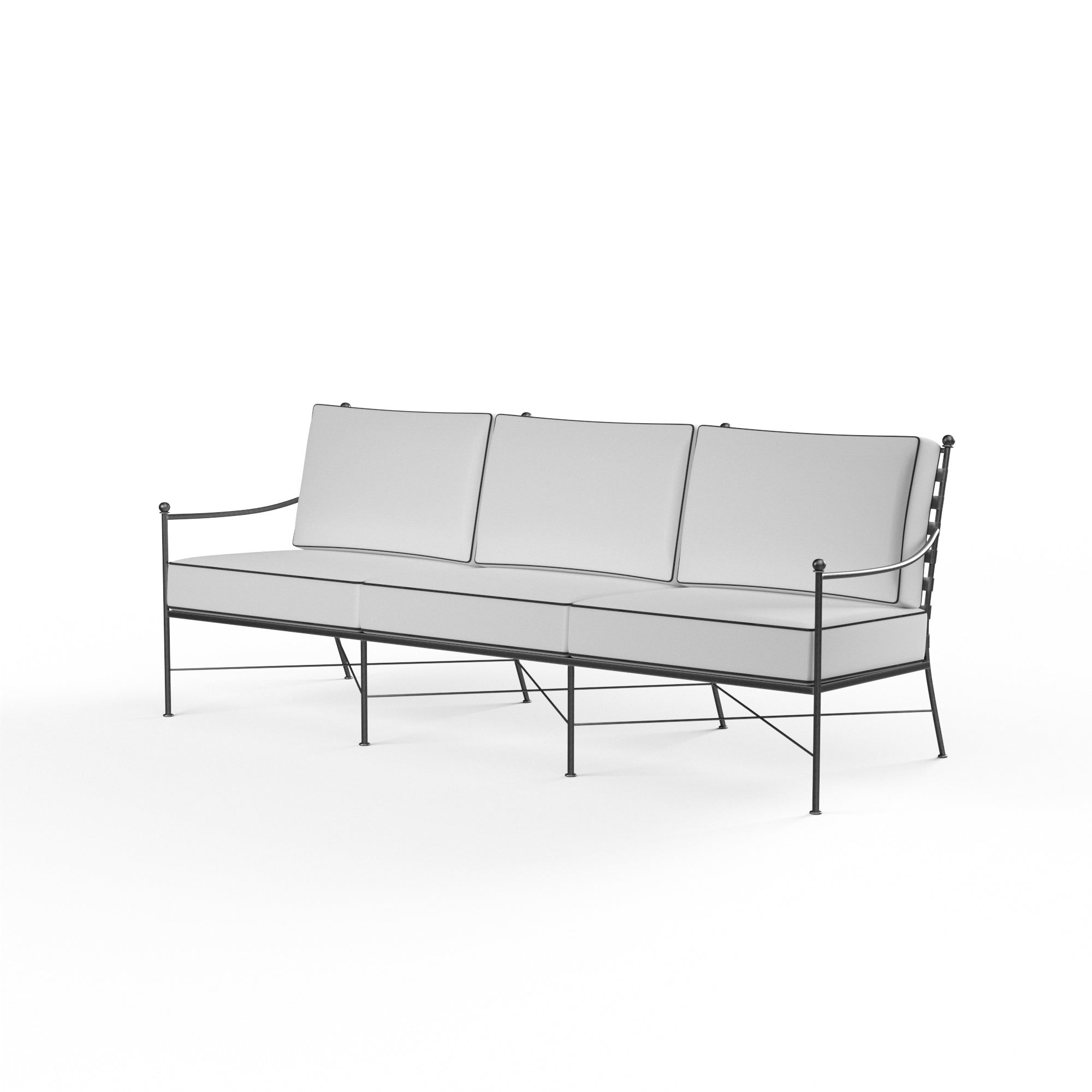 Provence Outdoor Sofa: Weather-Resistant Wrought Iron with Timeless Elegance