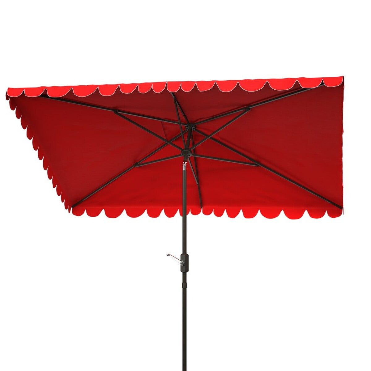 Venice 6.5 X 10 Feet Rectangular Outdoor Crank Market Umbrella - A Sophisticated Shading Solution for Modern Outdoor Spaces