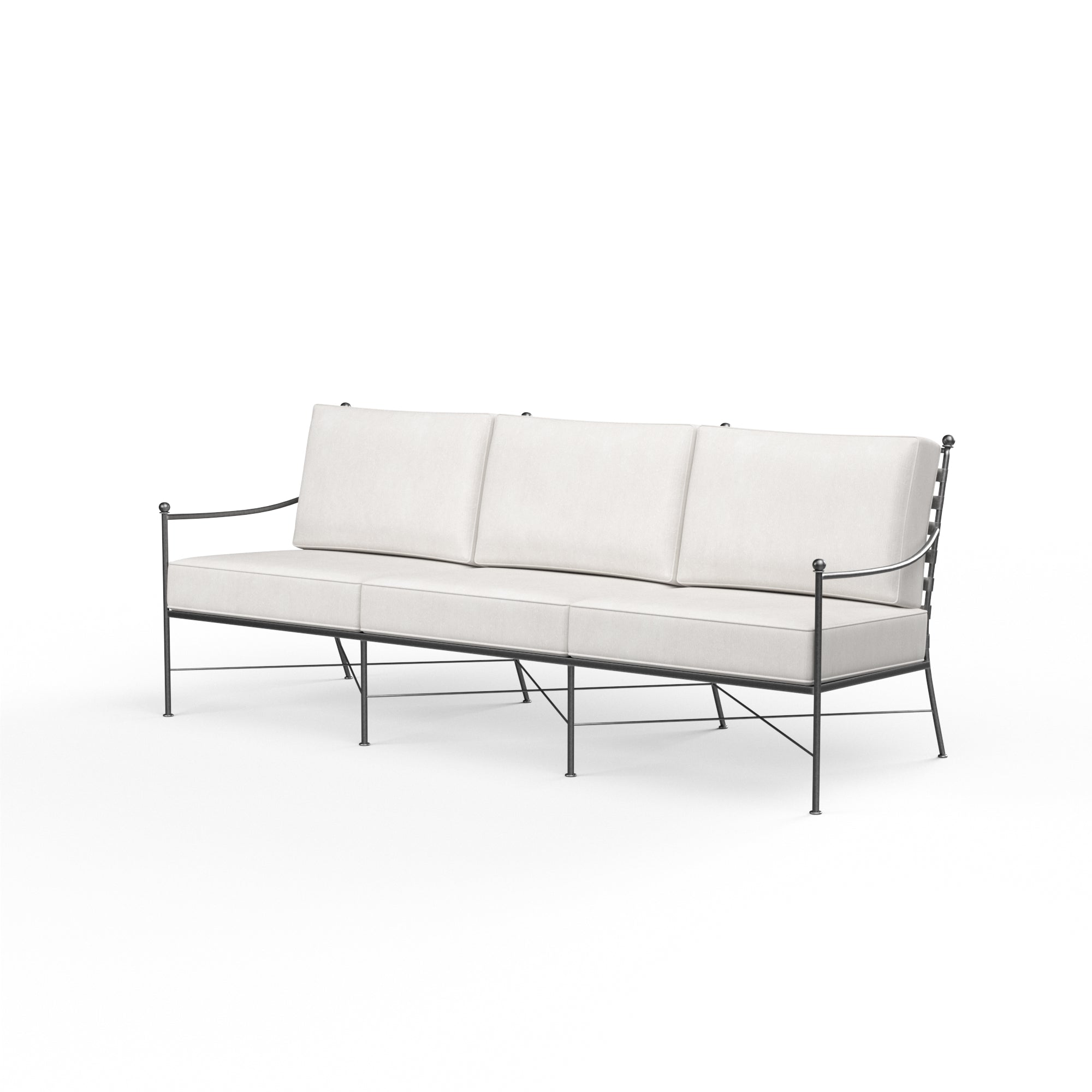 Provence Outdoor Sofa: Weather-Resistant Wrought Iron with Timeless Elegance