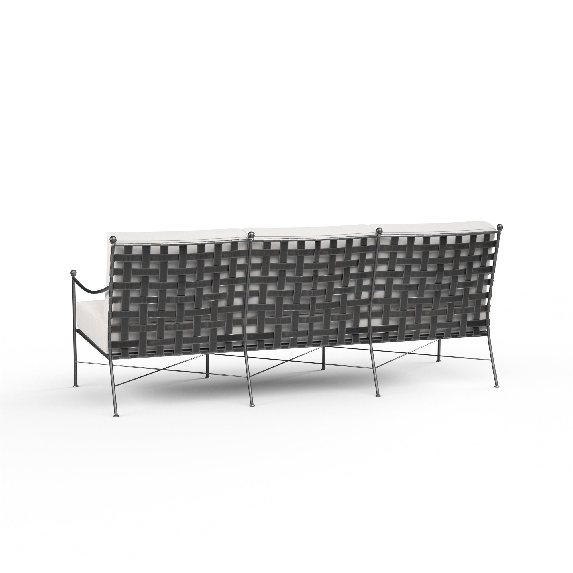 Provence Outdoor Sofa: Weather-Resistant Wrought Iron with Timeless Elegance
