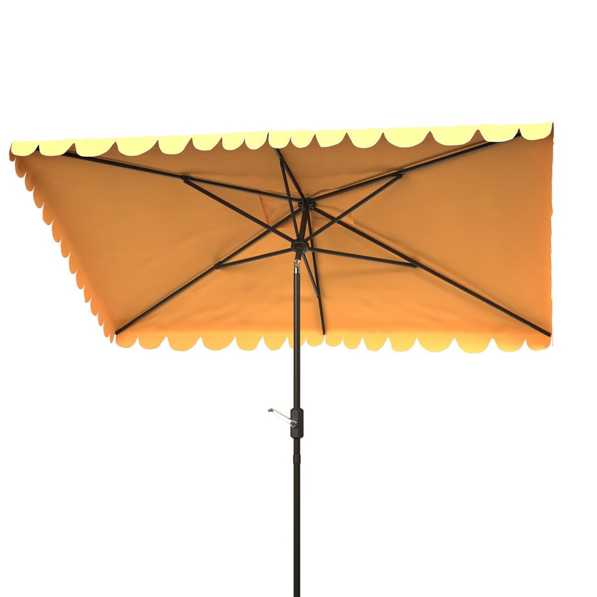 Venice 6.5 X 10 Feet Rectangular Outdoor Crank Market Umbrella - A Sophisticated Shading Solution for Modern Outdoor Spaces