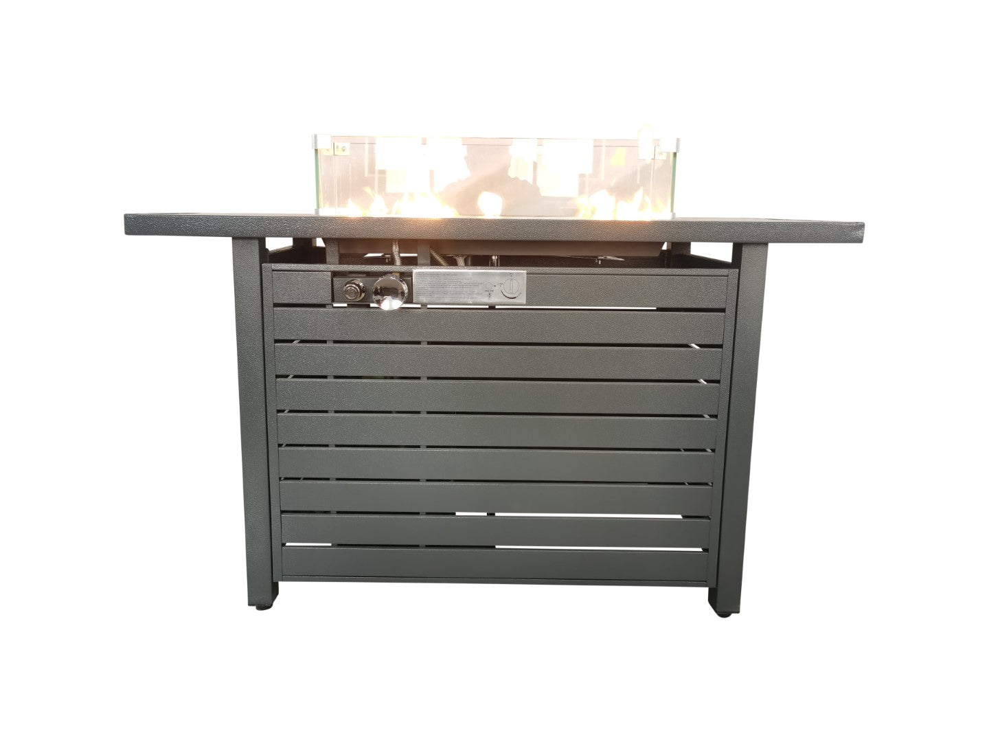 24-Inch Steel Propane Outdoor Fire Pit Table with Lid, Protective Cover, Decorative Rocks, and Glass Beads - Weather-Resistant Patio Fire Pit for Cozy Gatherings