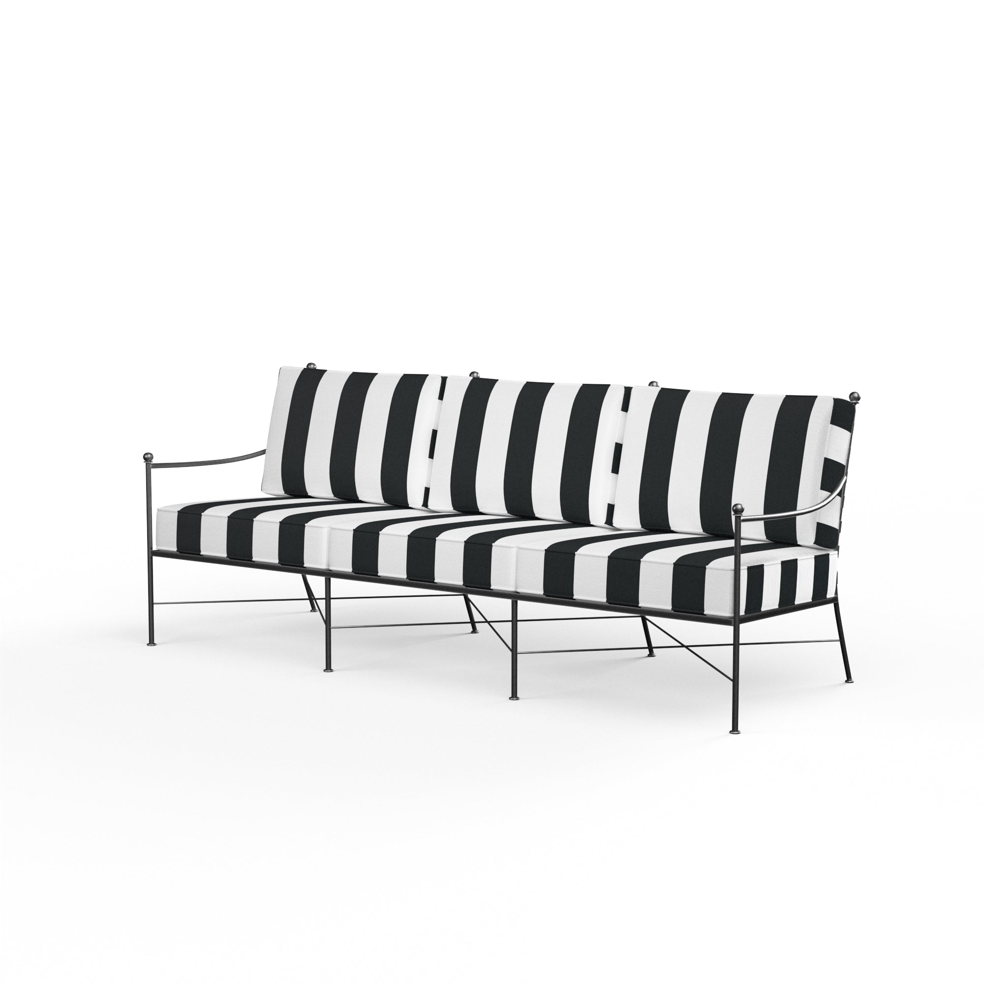 Provence Outdoor Sofa: Weather-Resistant Wrought Iron with Timeless Elegance
