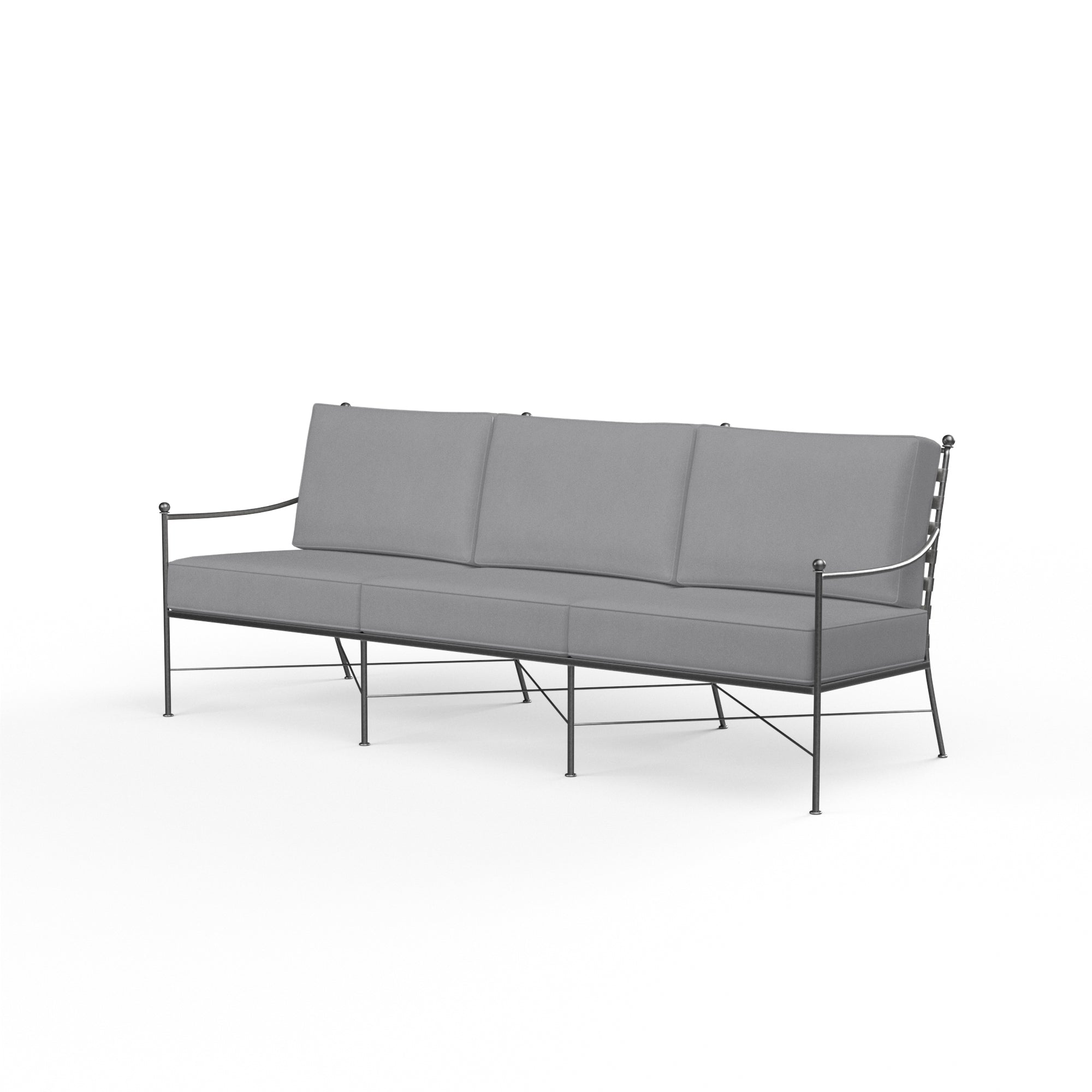 Provence Outdoor Sofa: Weather-Resistant Wrought Iron with Timeless Elegance