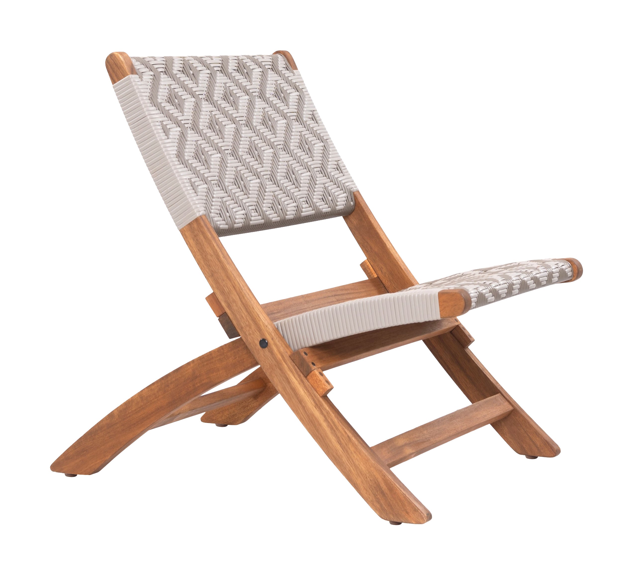 Tide Lounge Chair - Modern Outdoor Seating with Solid Acacia Wood Frame & Weather-Resistant Weave